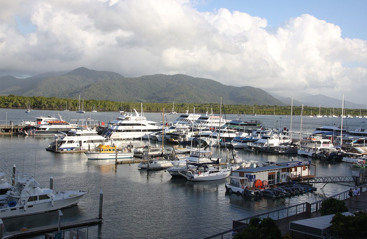 The marina by the Shangri-La, Cairns